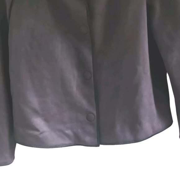 Giorgia Armani Made Italy Brown Jacket Wool Blend Snap Front Women Size 40 US 4 - Picture 3 of 9